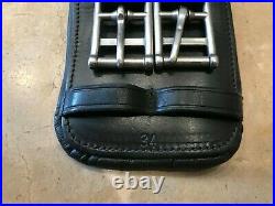 Total Saddle Fit Shoulder Relief Black All Leather Dressage Girth Size 34