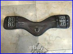 Total Saddle Fit Shoulder Relief Brown All Leather Dressage Girth Size 18