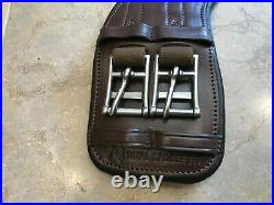 Total Saddle Fit Shoulder Relief Brown All Leather Dressage Girth Size 18