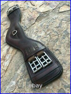 Total Saddle Fit Shoulder Relief Brown All Leather Dressage Girth Size 22