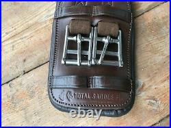 Total Saddle Fit Shoulder Relief Brown All Leather Dressage Girth Size 34