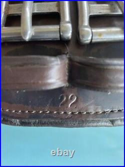 Total Saddle Fit- Shoulder Relief- Brown Leather Dressage Girth- size 22