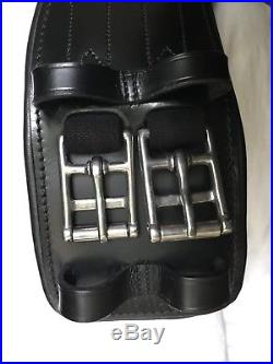 Total Saddle Fit Shoulder Relief Dressage Girth Leather Black 24