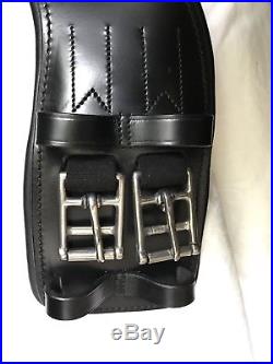 Total Saddle Fit Shoulder Relief Dressage Girth Leather Black 24
