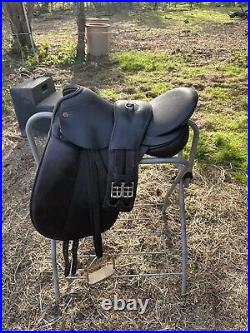 Total Saddle Fit Shoulder Relief Girth Dressage Black English Leather 32