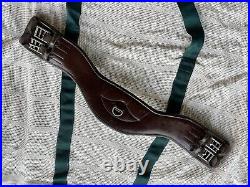 Total Saddle Fit Shoulder Relief Leather Dressage Girth 28 Brown