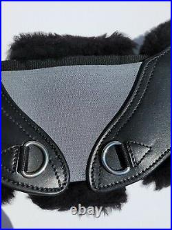 Total Saddle Fit StrechTec English Dressage Girth Black Fleece 24 Cutback