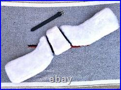 Total Saddle Fit StretchTec Dressage Girth 24 Black White Fleece Liner