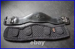 Total Saddle Fit TSF Black Leather Dressage Girth 28 with fleece cover, free ship