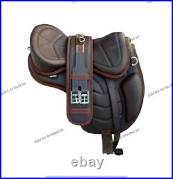 Treeless Freemax Brown Leather Saddle Set with Matching Girth Soft & stylish