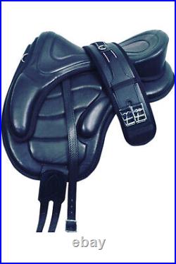 Treeless Freemax Horse Leather Black Softy Saddle 14 inch to 19 inch With Matchi