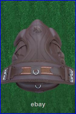 Treeless Freemax Horse Leather Brown Softy Saddle 14-19 inch With Matching Girth