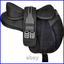 Treeless Freemax Synthetic English Saddle 10 to 18 Inch Free Matching Girth