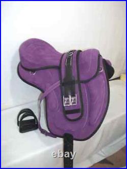 Treeless Freemax Synthetic Horse Saddle + Girth + Stirrups