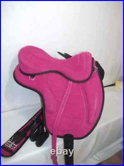 Treeless Freemax Synthetic Horse Saddle + Girth + Stirrups