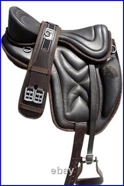 Treeless Horse Leather Brown Softy With Pad Saddle 14 inch19 With Matching Girth