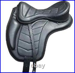 Treeless Leather Freemax horse Saddle with girth and stirrups free shipping