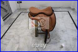 Treeless Leather Softy Free max Horse English Saddle 10'' inch to 20'' in F/Ship