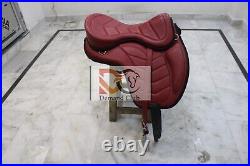 Treeless Leather Softy Free max Horse English Saddle 10'' inch to 20'' in F/Ship