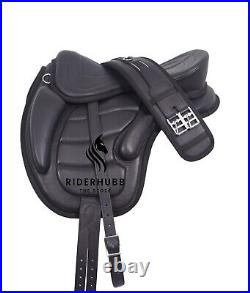 Treeless Leather Softy Horse Riding Saddle & Tack Size 13 to 18 Inch