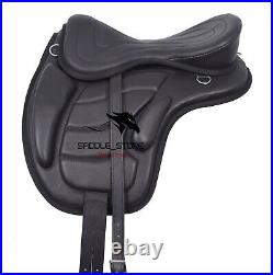 Treeless Leather Softy Horse Saddle & Tack Black Color Size 13 to 18 Inch