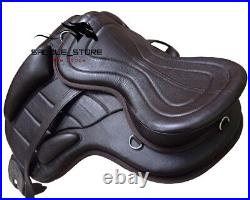 Treeless Leather Softy Horse Saddle & Tack Brown Color