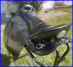 Tucker English Equitation Endurance Trail Saddle 18.5 Black/Silver