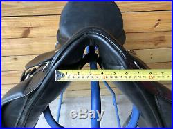 Used 17 Black Collegiate Mentor Dressage Saddle w Stirrups Leathers & 34 Girth