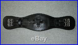 Used Black Pariani Leather Dressage Girth 23 buckle to buckle Made In Italy