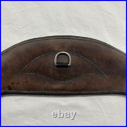 Used Total Saddle Fit Dressage Girth 32 Dark Brown Leather withBlack Padding