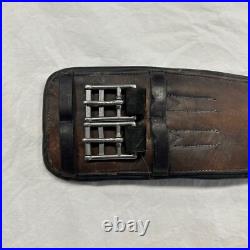 Used Total Saddle Fit Dressage Girth 32 Dark Brown Leather withBlack Padding