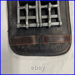 Used Total Saddle Fit Dressage Girth 32 Dark Brown Leather withBlack Padding