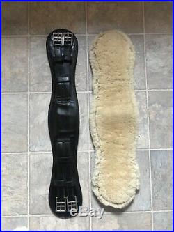 Verhan Dressage Leather Girth 24 and LeMieux Shipskin Cover