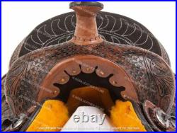 Western Leather Barrel Saddle With Free Matching Headstall Breast Collar & Cinch