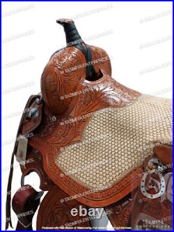 Western Leather Barrel Saddle With Free Matching Headstall Breast Collar & Cinch