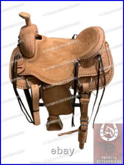 Western Leather Horse Roughout Saddle And Tack Set