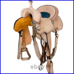 Western leather Horse Barrel Saddle with Headstall Breastplate Reins 12-18 Western leather Horse Barrel Saddle with Headstall Breastplate Reins 12-18