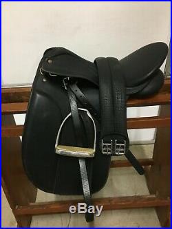 Wintec Dressage Saddle 17 with stirrups, leathers, and dressage girth