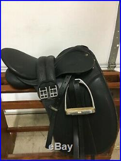 Wintec Dressage Saddle 17 with stirrups, leathers, and dressage girth