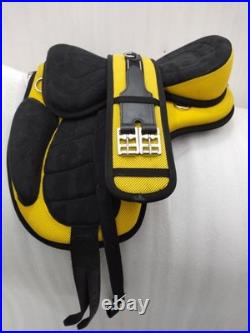 Yellow Horse Tack Treeless Freemax Synthetic Saddle + Girth (Size-14) Yellow Horse Tack Treeless Freemax Synthetic Saddle + Girth (Size-14)