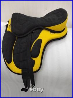 Yellow Horse Tack Treeless Freemax Synthetic Saddle + Girth (Size-14) Yellow Horse Tack Treeless Freemax Synthetic Saddle + Girth (Size-14)