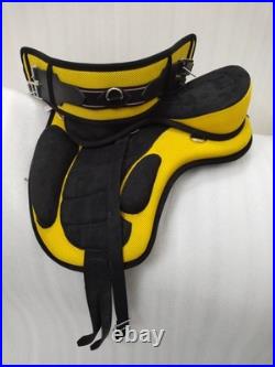 Yellow Horse Tack Treeless Freemax Synthetic Saddle + Girth (Size-14) Yellow Horse Tack Treeless Freemax Synthetic Saddle + Girth (Size-14)