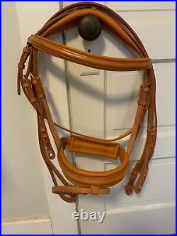 Zaldi Dressage Bridle & Reins with matching Leathers & Cinch, Gorgeous Tan