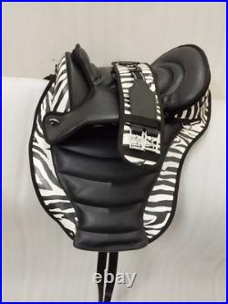 Zebra Treeless Bareback synthetic saddle + matching Girth + 14 Size For Horses Zebra Treeless Bareback synthetic saddle + matching Girth + 14 Size For Horses