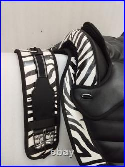 Zebra Treeless Bareback synthetic saddle + matching Girth + 14 Size For Horses Zebra Treeless Bareback synthetic saddle + matching Girth + 14 Size For Horses
