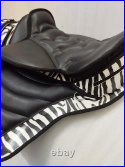 Zebra Treeless Bareback synthetic saddle + matching Girth + 14 Size For Horses Zebra Treeless Bareback synthetic saddle + matching Girth + 14 Size For Horses