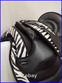 Zebra Treeless Bareback synthetic saddle + matching Girth + 14 Size For Horses Zebra Treeless Bareback synthetic saddle + matching Girth + 14 Size For Horses